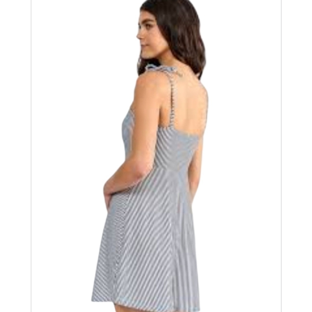 Old Navy Gray and White Spaghetti Strap Sundress